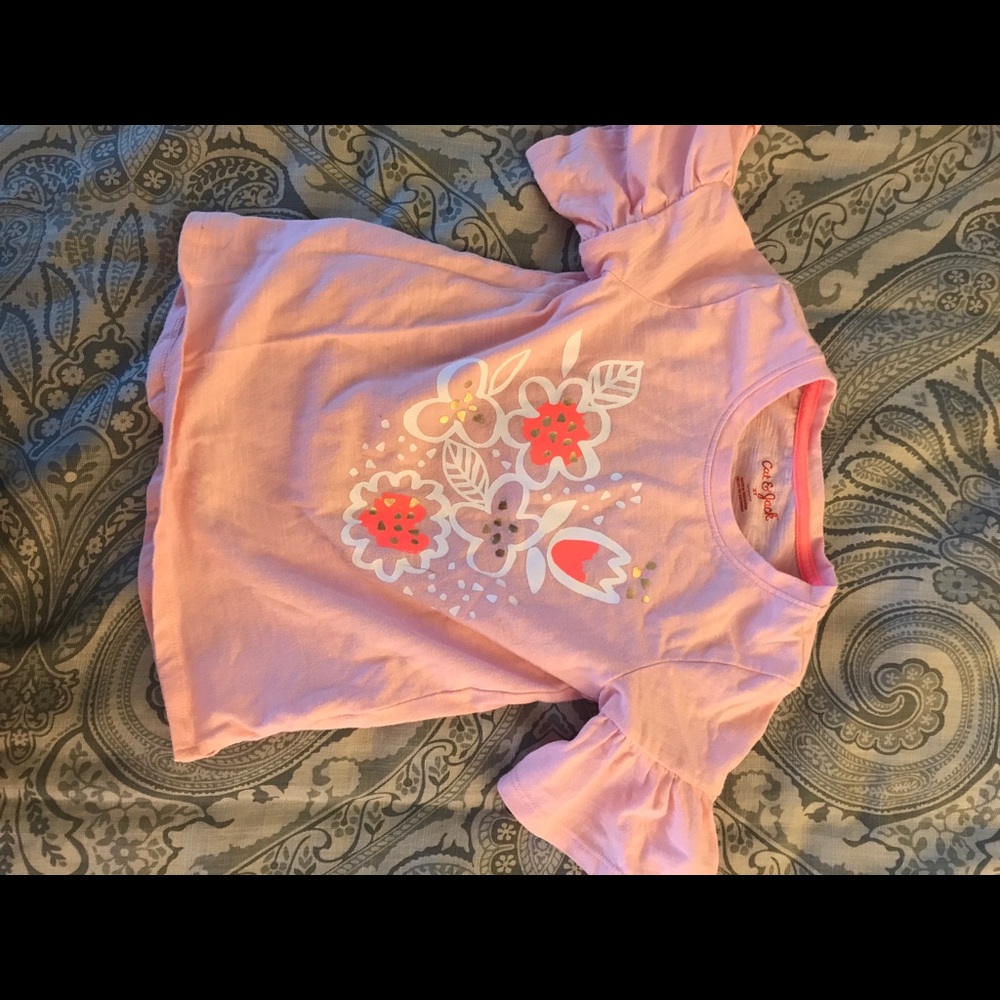 Cat and jack cute girls ruffled sleeve shirt